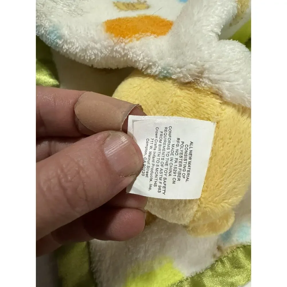 Disney Baby Winnie The Pooh Bees Polka Dots Lovey Security Blanket Satin Trim